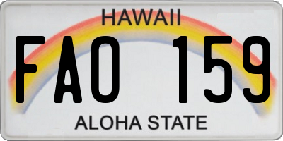 HI license plate FAO159