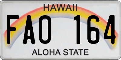 HI license plate FAO164