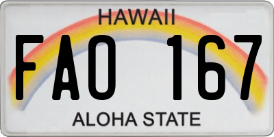 HI license plate FAO167