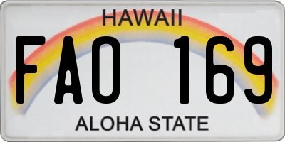 HI license plate FAO169