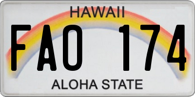 HI license plate FAO174