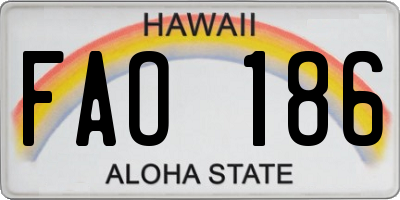 HI license plate FAO186