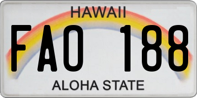HI license plate FAO188