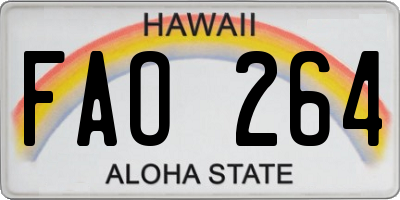 HI license plate FAO264