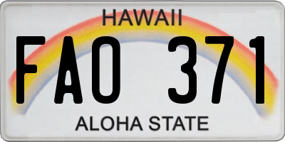 HI license plate FAO371