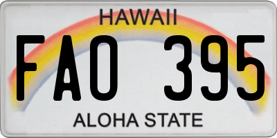 HI license plate FAO395