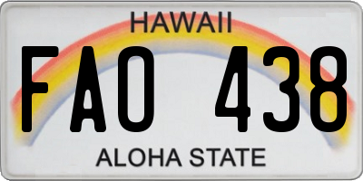 HI license plate FAO438
