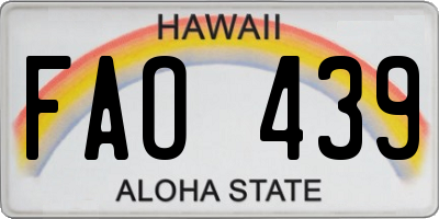 HI license plate FAO439