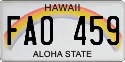 HI license plate FAO459