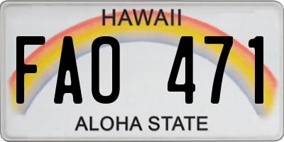 HI license plate FAO471