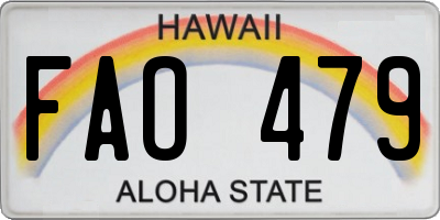 HI license plate FAO479