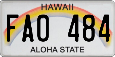 HI license plate FAO484
