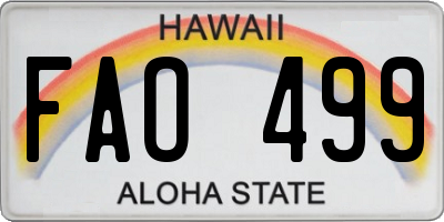 HI license plate FAO499