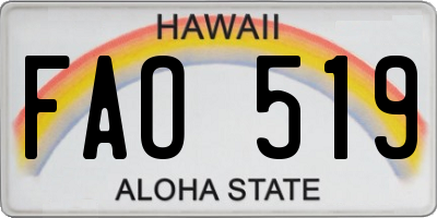 HI license plate FAO519