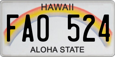HI license plate FAO524