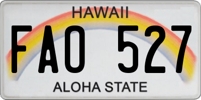 HI license plate FAO527