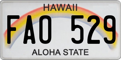 HI license plate FAO529
