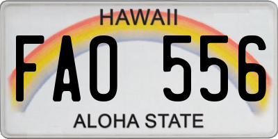 HI license plate FAO556