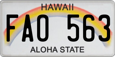 HI license plate FAO563