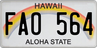 HI license plate FAO564