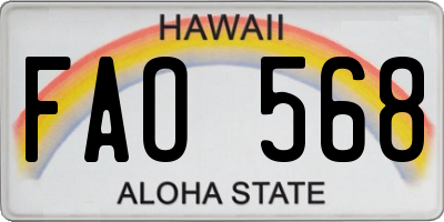 HI license plate FAO568