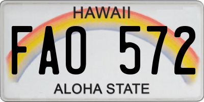 HI license plate FAO572