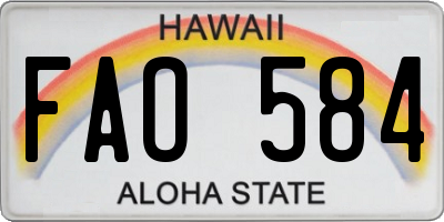 HI license plate FAO584