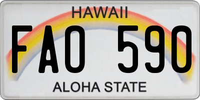 HI license plate FAO590