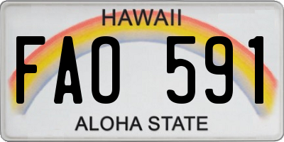 HI license plate FAO591