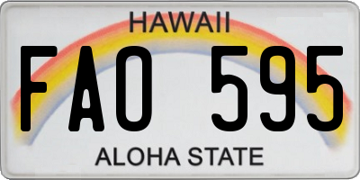 HI license plate FAO595