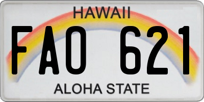 HI license plate FAO621