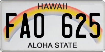 HI license plate FAO625