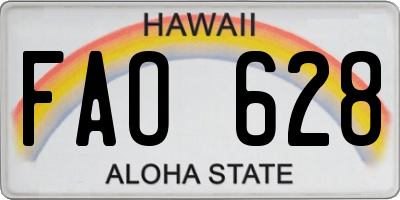 HI license plate FAO628
