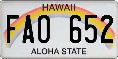 HI license plate FAO652