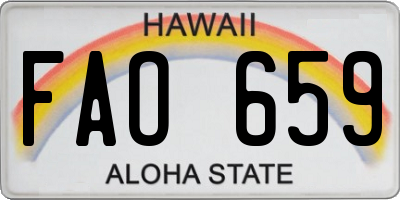 HI license plate FAO659