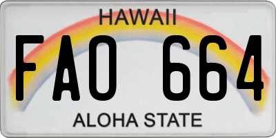 HI license plate FAO664