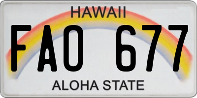 HI license plate FAO677