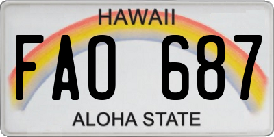 HI license plate FAO687