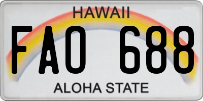 HI license plate FAO688