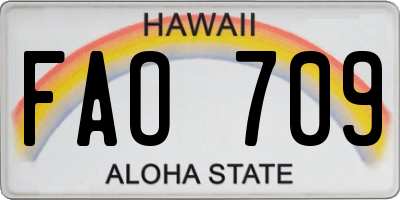 HI license plate FAO709