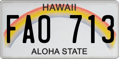HI license plate FAO713