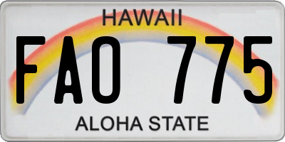 HI license plate FAO775