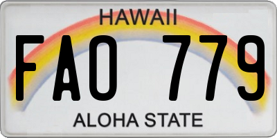 HI license plate FAO779