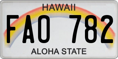 HI license plate FAO782