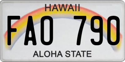HI license plate FAO790