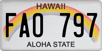 HI license plate FAO797