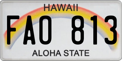 HI license plate FAO813