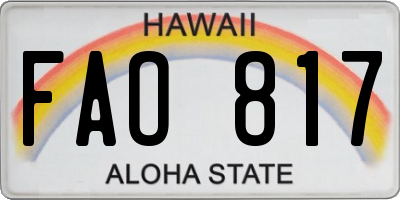 HI license plate FAO817