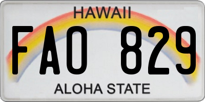 HI license plate FAO829