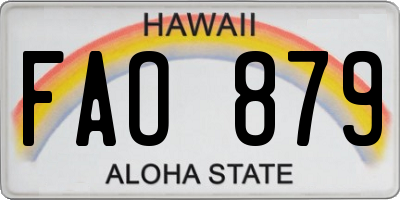 HI license plate FAO879